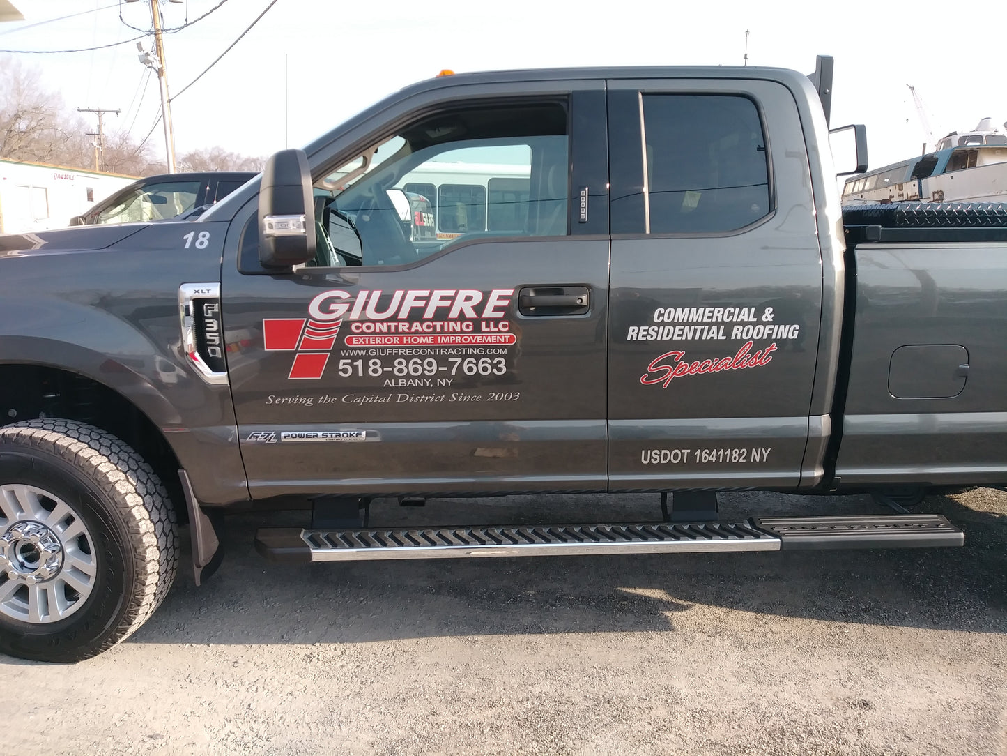 Truck door lettering. The best decals are made from cast vinyl, such as the vehicle graphics shown.