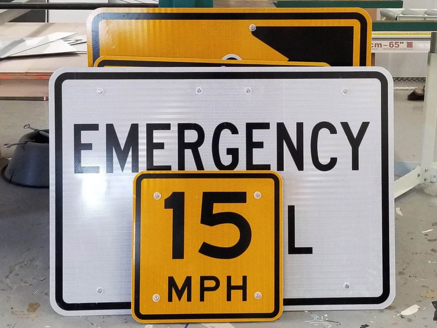 Reflective signs made from aluminum and Engineer Grade Prismatic Reflective traffic sign vinyl. Pre-fit with aluminum Z bar for easy installation.