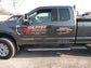 Truck door lettering.  The best decals are made from cast vinyl, such as the vehicle graphics shown.